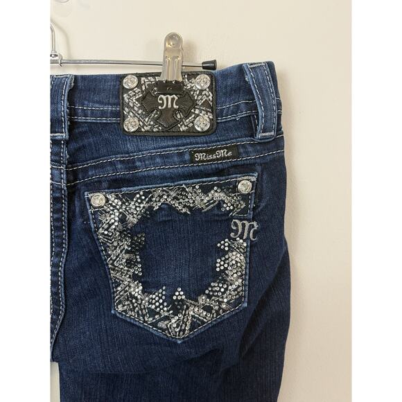 Miss Me Easy Boot Cut Western Bling Jeans Womens Size 27 Rodeo Mid Rise - Picture 7 of 16
